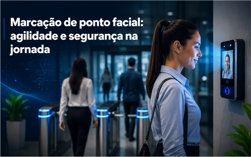 Colaborador realizando marcação de ponto por reconhecimento facial